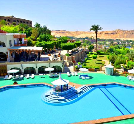 Swimming pool with Nile view at Basma Hotel Aswan