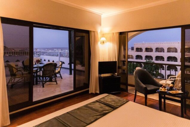Sunset view over Nile from Basma Hotel Aswan terrace
