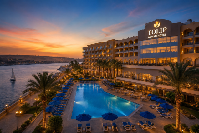 Tolip Aswan Hotel luxury hotel on the Nile Corniche in Aswan with river view