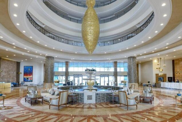 Luxury lobby interior of Tolip Aswan Hotel Aswan Egypt